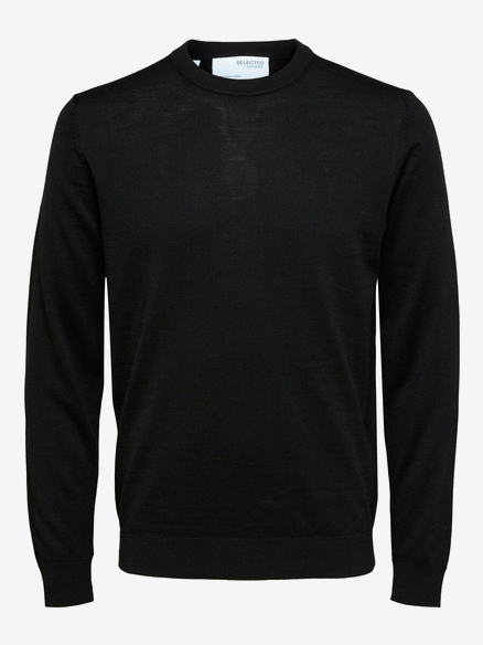 SELECTED HOMME PULLOVER MERINOWOLLE TOWER black