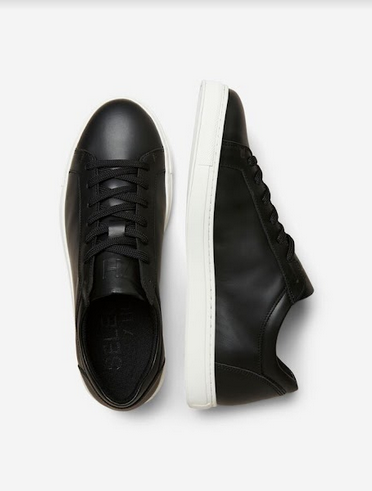SELECTED HOMME EVAN LEATHER TRAINER black