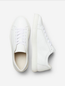 SELECTED HOMME EVAN LEATHER TRAINER white
