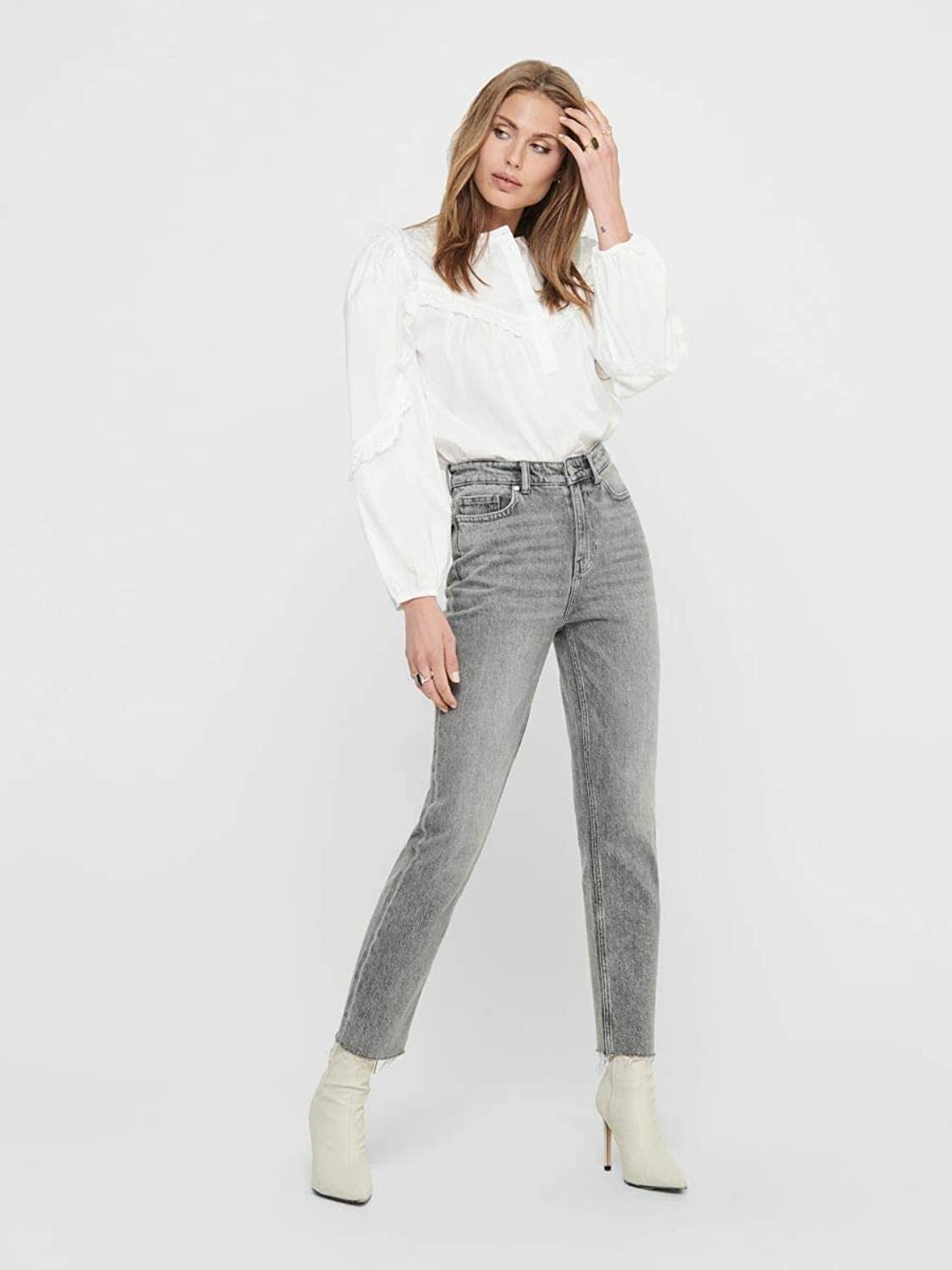 ONLY Jeans EMILY HIGH WAIST RAW CROP ANK NAS 027