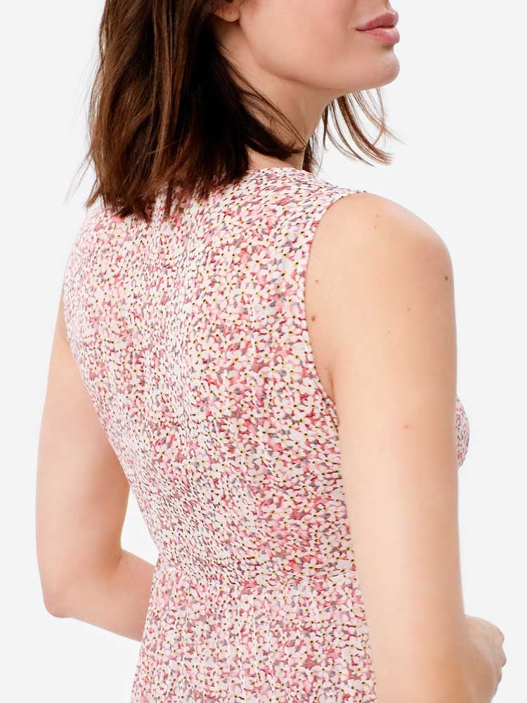 Herrlicher Ania Chiffonkleid mit Blumenmuster deep pink
