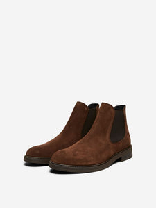 SELECTED HOMME BLAKE SUEDE CHELSEA BOOT chocolate brown